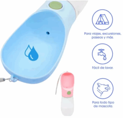 Botella Portatil Viaje con Bebedero Agua Recuperable