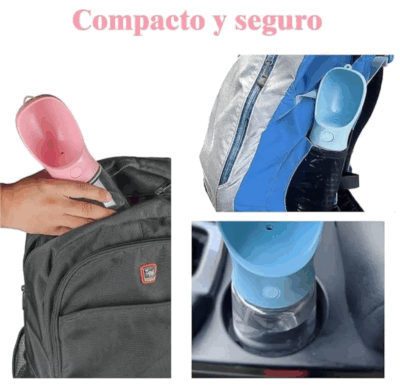 Botella Portatil Viaje con Bebedero Agua Recuperable