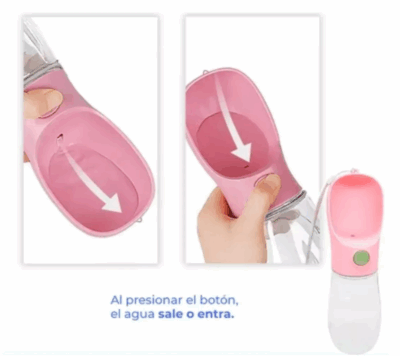Botella Portatil Viaje con Bebedero Agua Recuperable