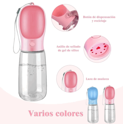 Botella Portatil Viaje con Bebedero Agua Recuperable