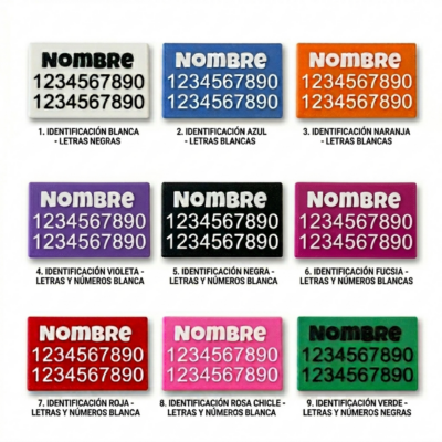 Identificación Tipo Pasador para Correas de 2,5 de ancho hasta 3 lineas de datos