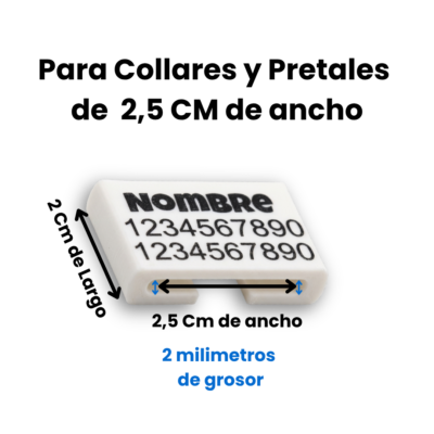 Identificación Tipo Pasador para Correas de 2,5 de ancho hasta 3 lineas de datos